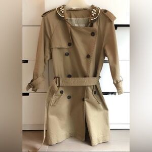 M.Grifoni Denim Tan Double-Breasted Trench Coat